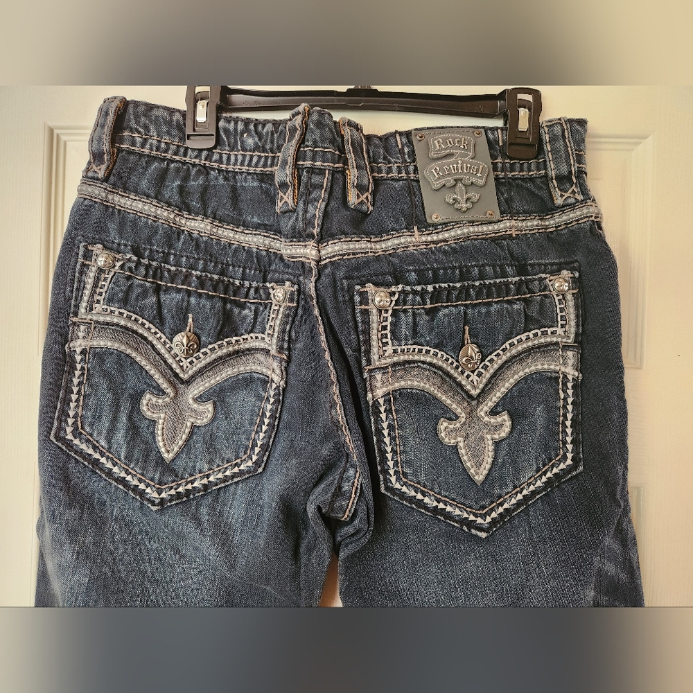 Rock Revival Mens Remy Blue Denim Jeans, Size 34x31